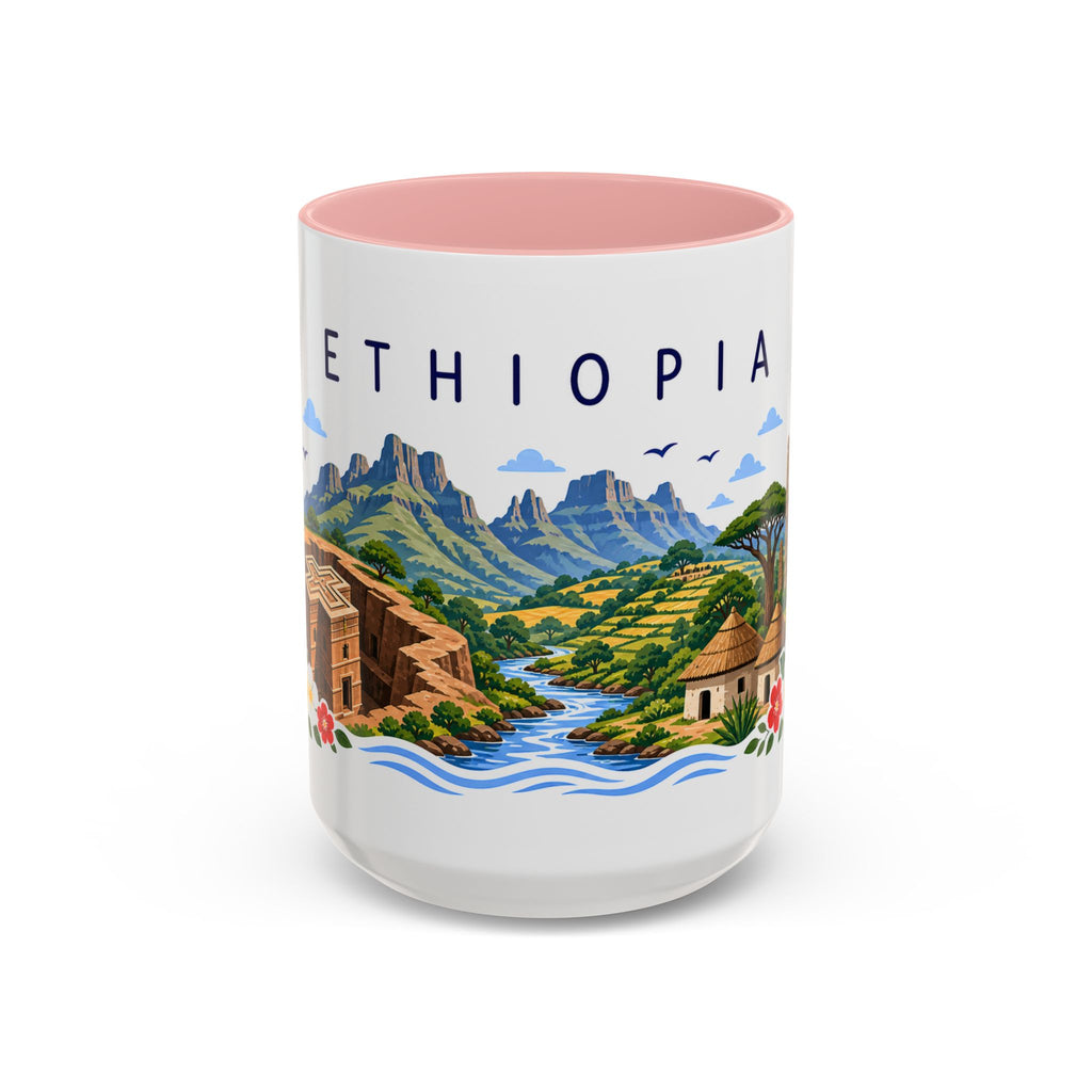 Ethiopia Coffee Mug | Travel Souvenir Accent Mug | Place Gift Ceramic Cup 11oz 15oz