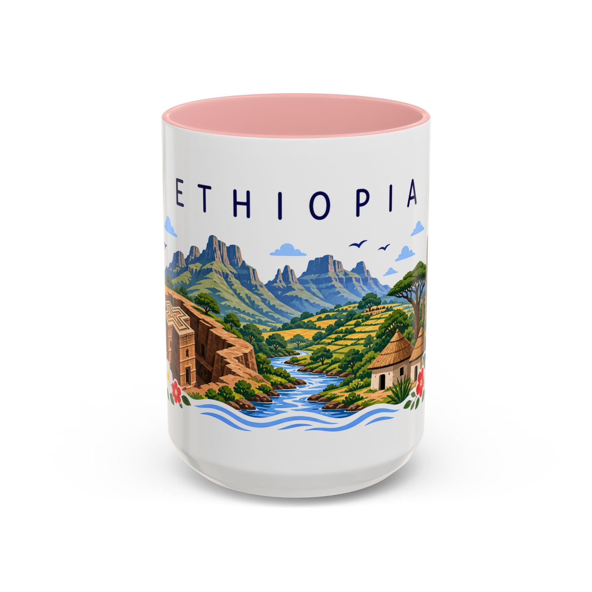 Ethiopia Coffee Mug | Travel Souvenir Accent Mug | Place Gift Ceramic Cup 11oz 15oz