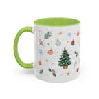Christmas Mug | Watercolor Tree Gifts Wreath Holiday Cup | Accent Coffee Mug 11oz 15oz