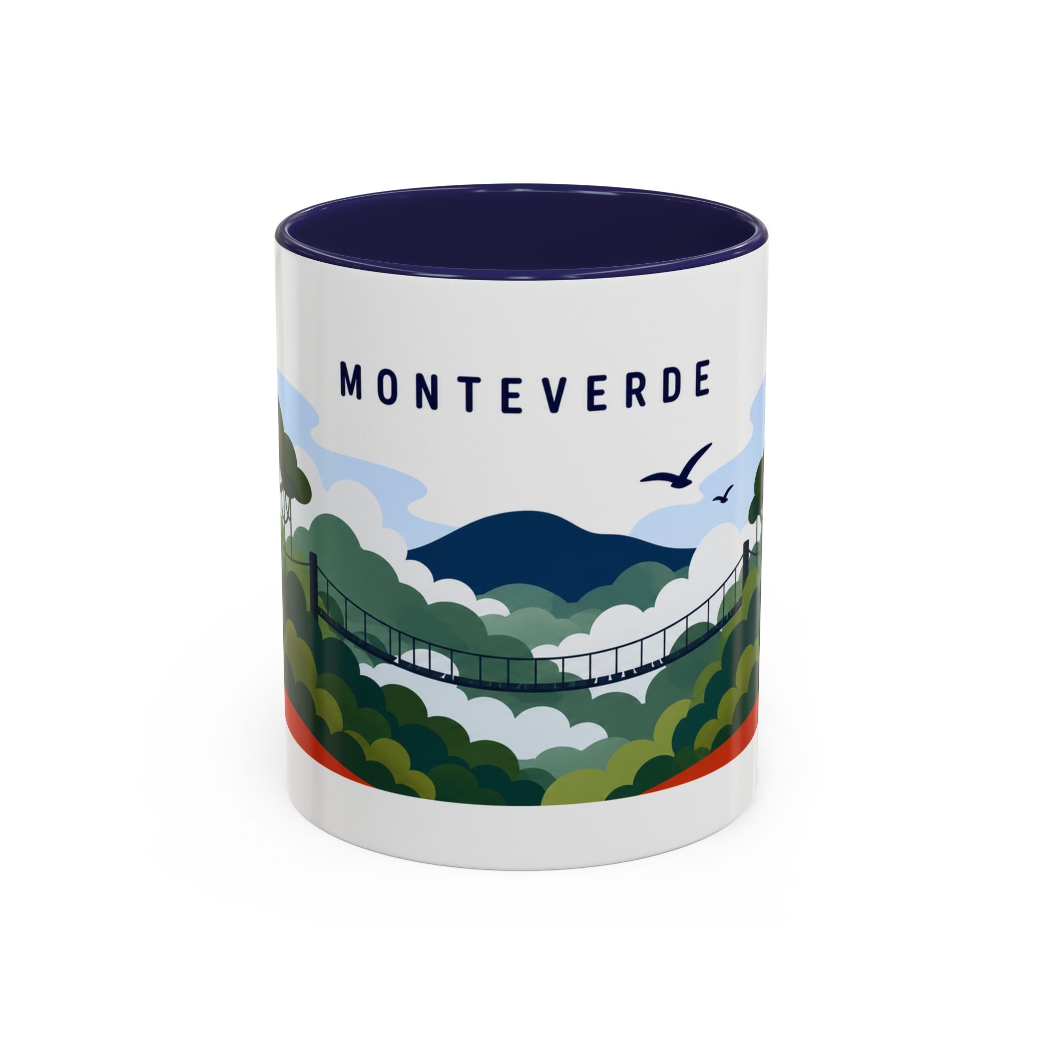 Monteverde Coffee Mug | Travel Destination Souvenir Gift | Accent Color Ceramic 11oz 15oz