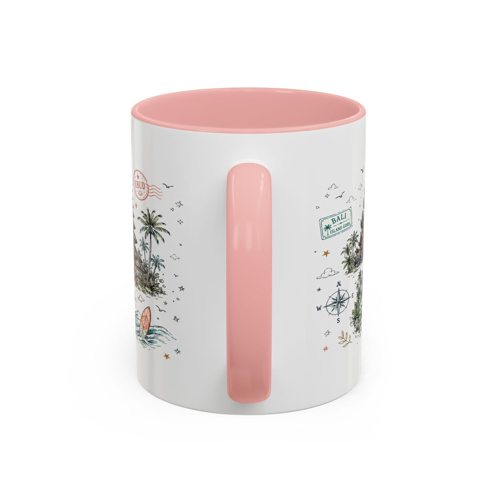 Bali Coffee Mug | Indonesia Souvenir Travel Gift | Accent Color Ceramic 11oz 15oz