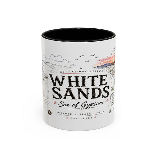 White Sands National Park Coffee Mug | New Mexico Desert Sand Dunes Gift | Accent Color Ceramic 11oz 15oz