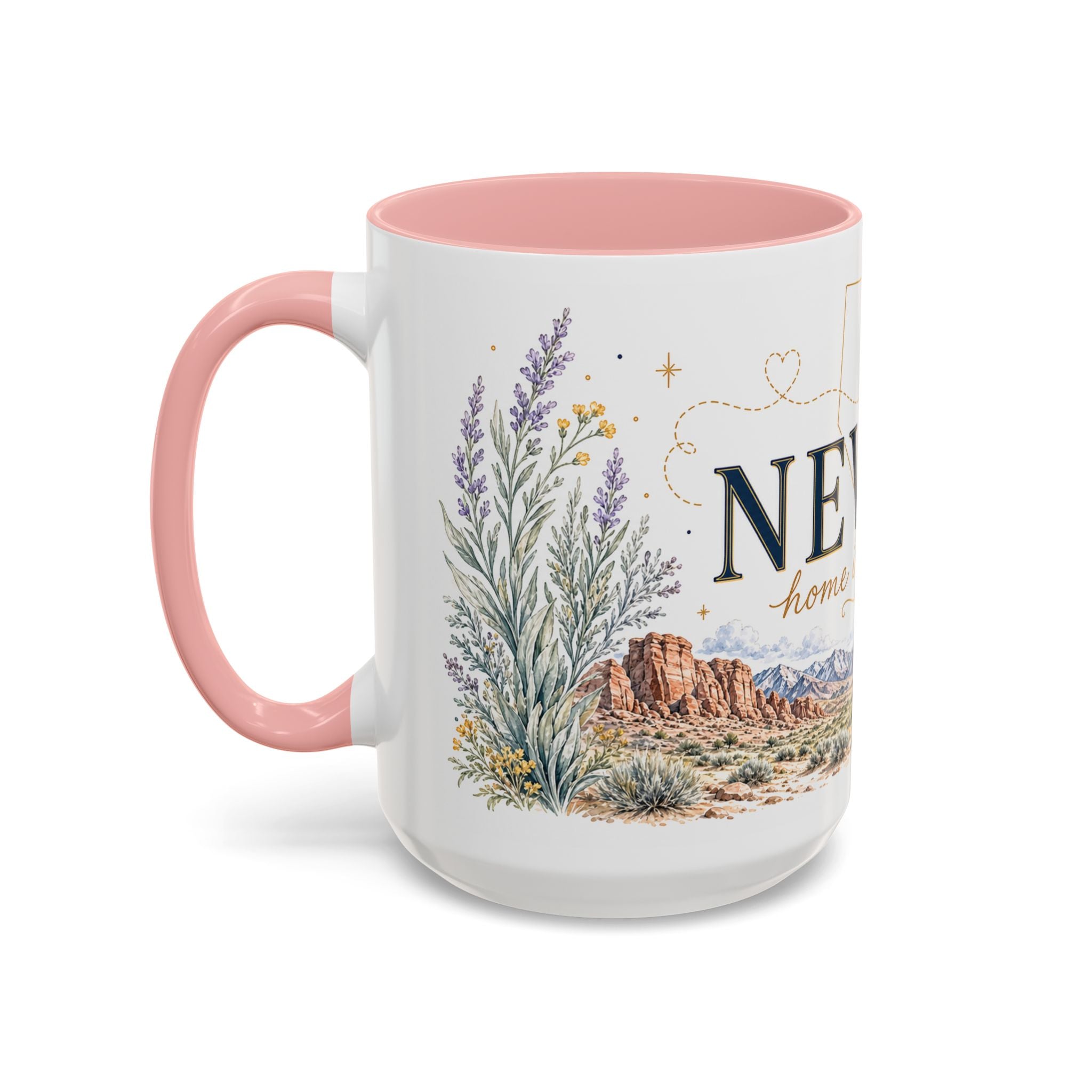 Nevada Home State Mug | Moving Away, Long Distance Friendship Gift | 11oz 15oz Accent Mug