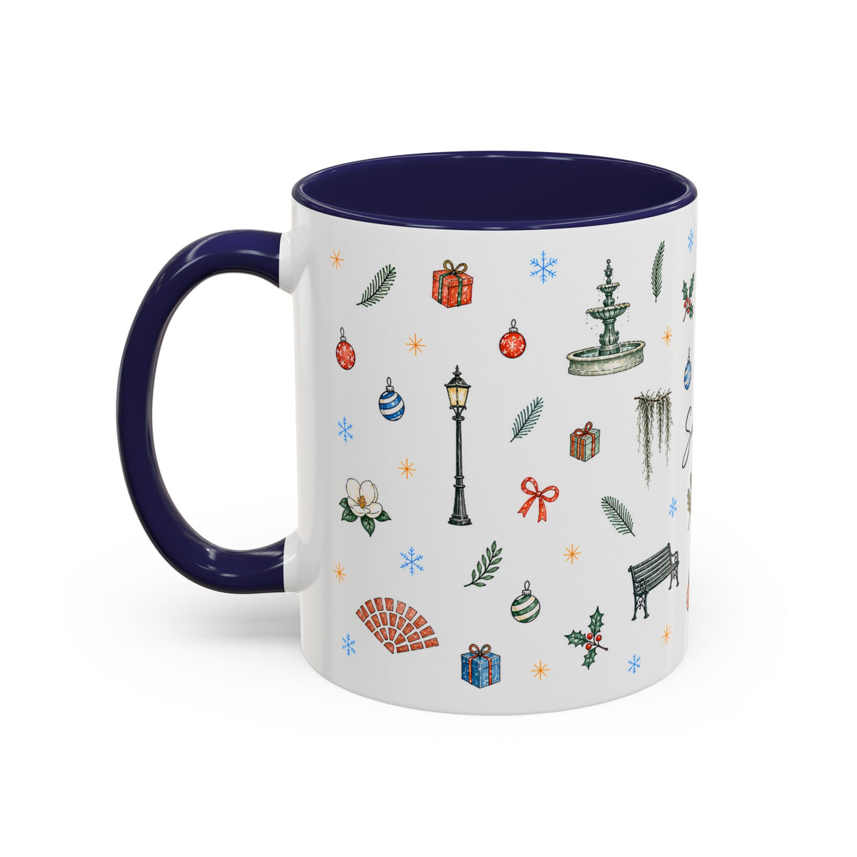Savannah Christmas Mug | Watercolor City Souvenir, Travel Memories Cup