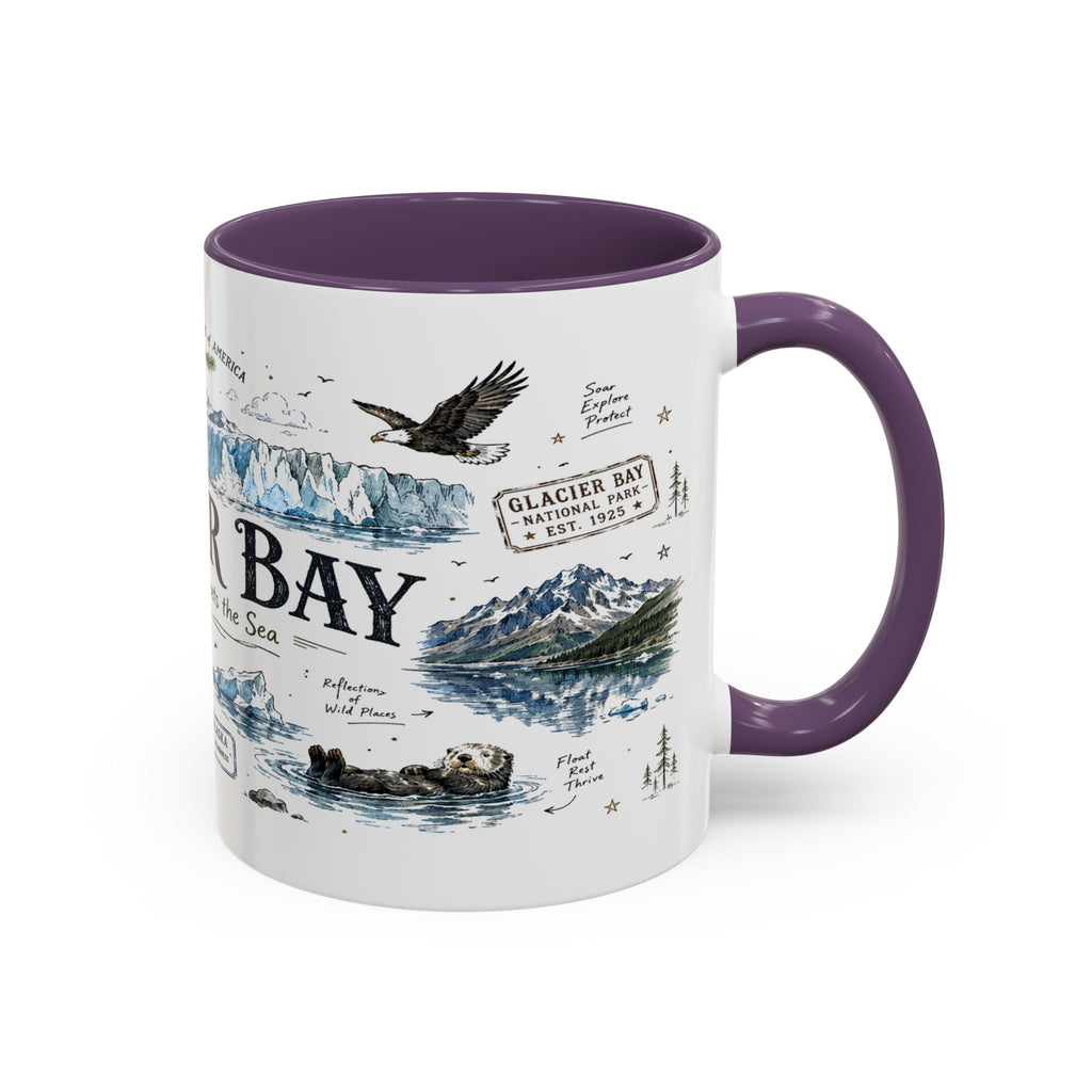 Glacier Bay National Park Coffee Mug | Alaska Wilderness Kayaking Gift | Accent Color Ceramic 11oz 15oz