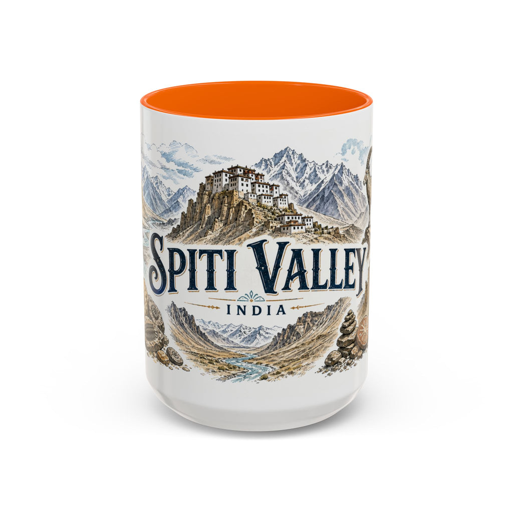 Spiti Valley Mug, India Travel Souvenir, Bucket List Gift, Accent Ceramic Coffee Mug 11oz 15oz