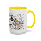 Saguaro National Park Coffee Mug | Arizona Desert Cactus Sunset Gift | Accent Color Ceramic 11oz 15oz