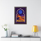 Morocco Desert Night Morocco Framed Poster | Vintage Travel Wall Art | Black Walnut White Frame | 16x24 20x30