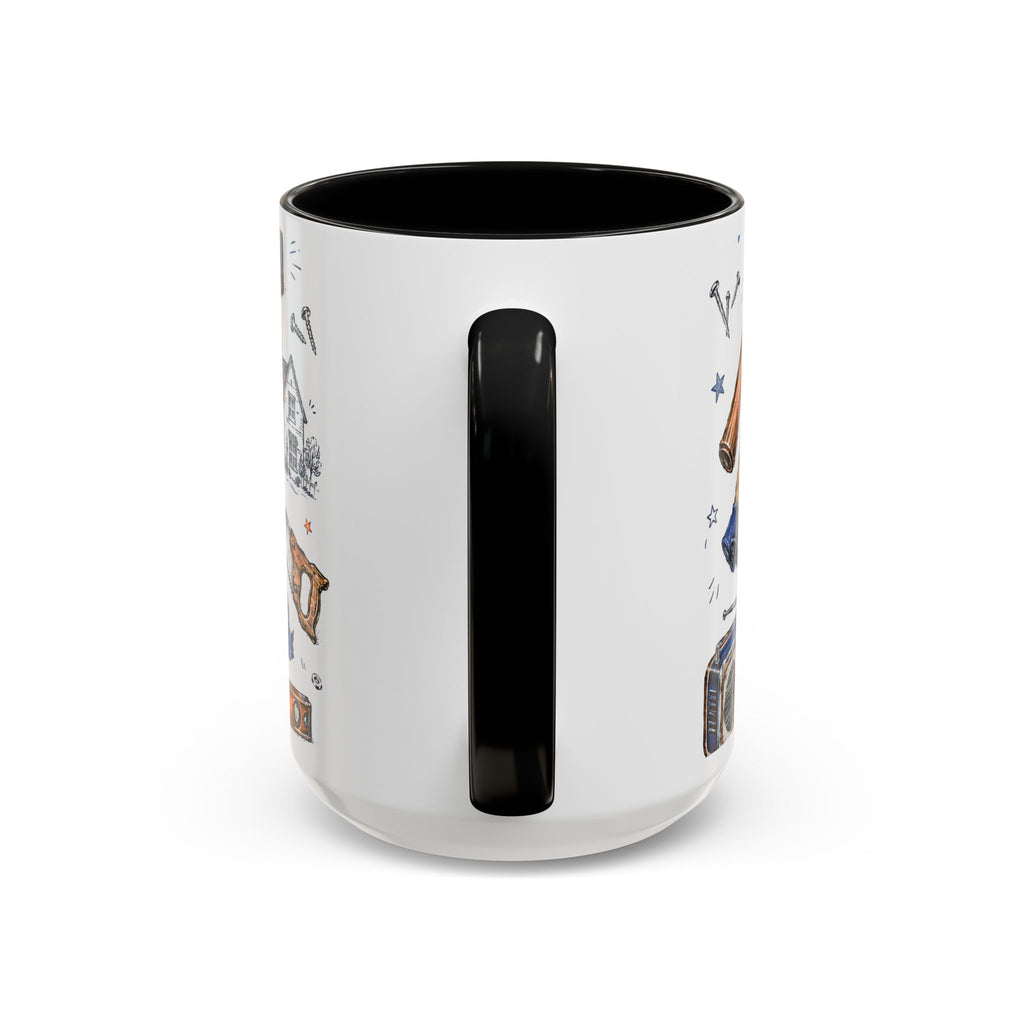 Mr Fix It Coffee Mug | Father's Day Gift for Dad | Accent Color Ceramic 11oz 15oz