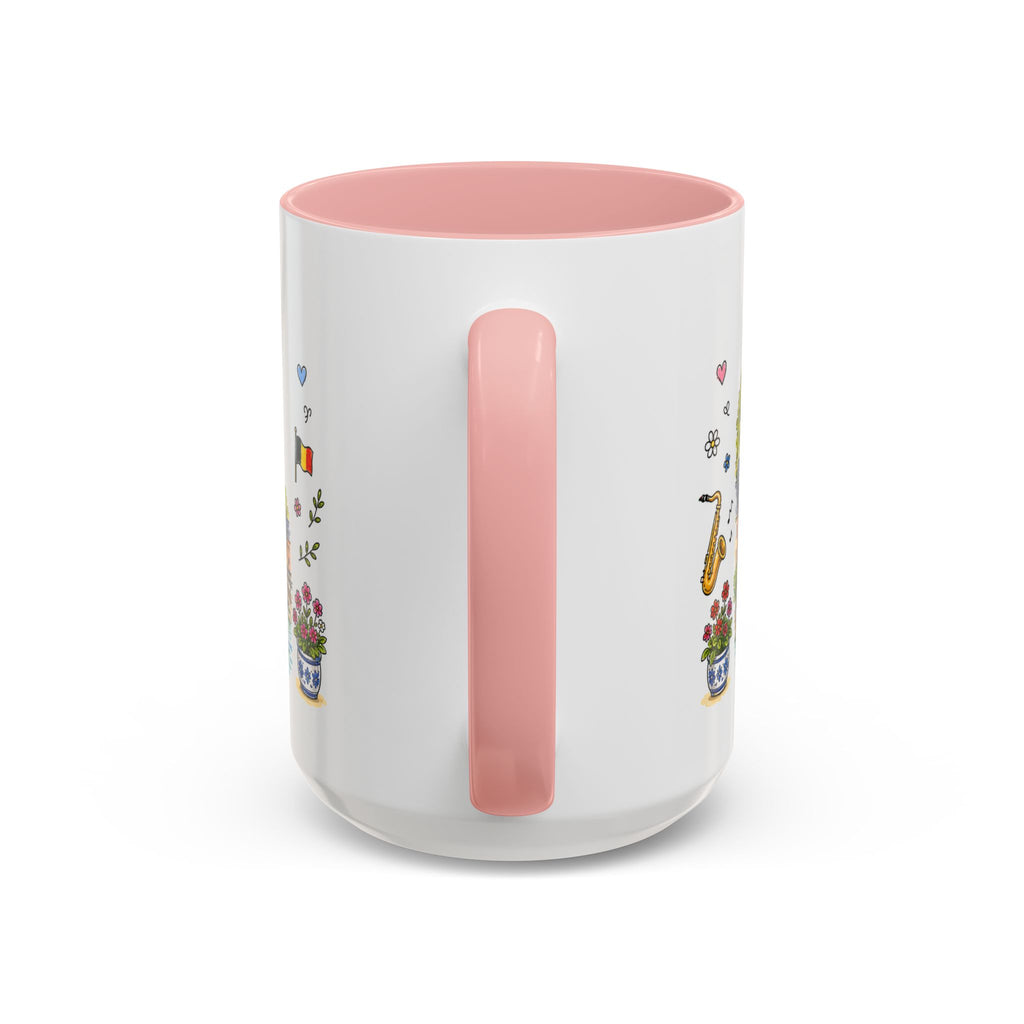 Dinant Illustrated Travel Mug | Belgium Souvenir Accent Coffee Mug | 11oz 15oz Ceramic Cup