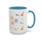 New Year Midnight Mug | Candle Firework Watercolor Party Gift | Accent Cup 11oz 15oz