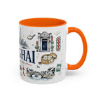 Shanghai Coffee Mug | China Souvenir Travel Gift | Accent Color Ceramic 11oz 15oz