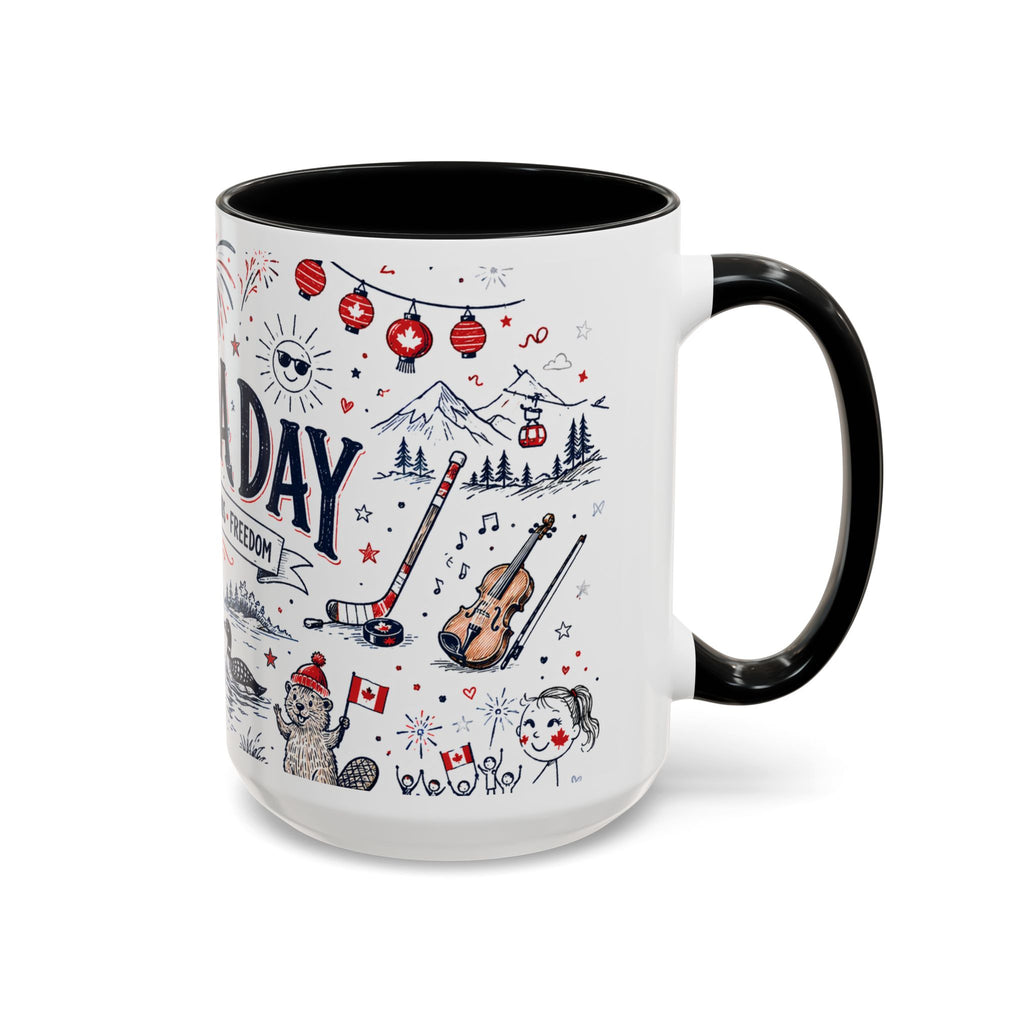 Canada Day Coffee Mug | Canadian Pride Gift | Accent Color Ceramic 11oz 15oz