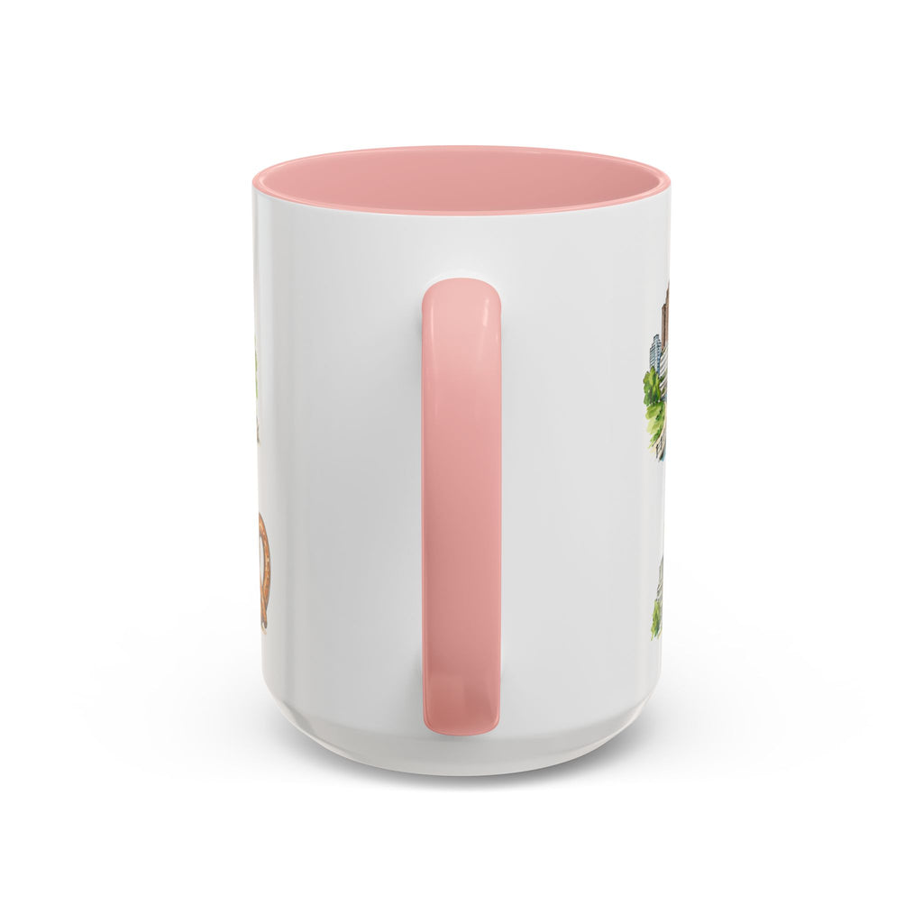 Columbus Illustrated Travel Mug | City Souvenir Accent Coffee Mug | 11oz 15oz Ceramic Cup