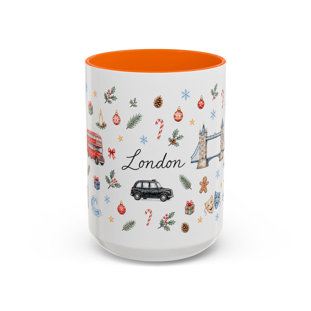 London Christmas Mug | Watercolor City Souvenir, Travel Memories, Ceramic Coffee Cup