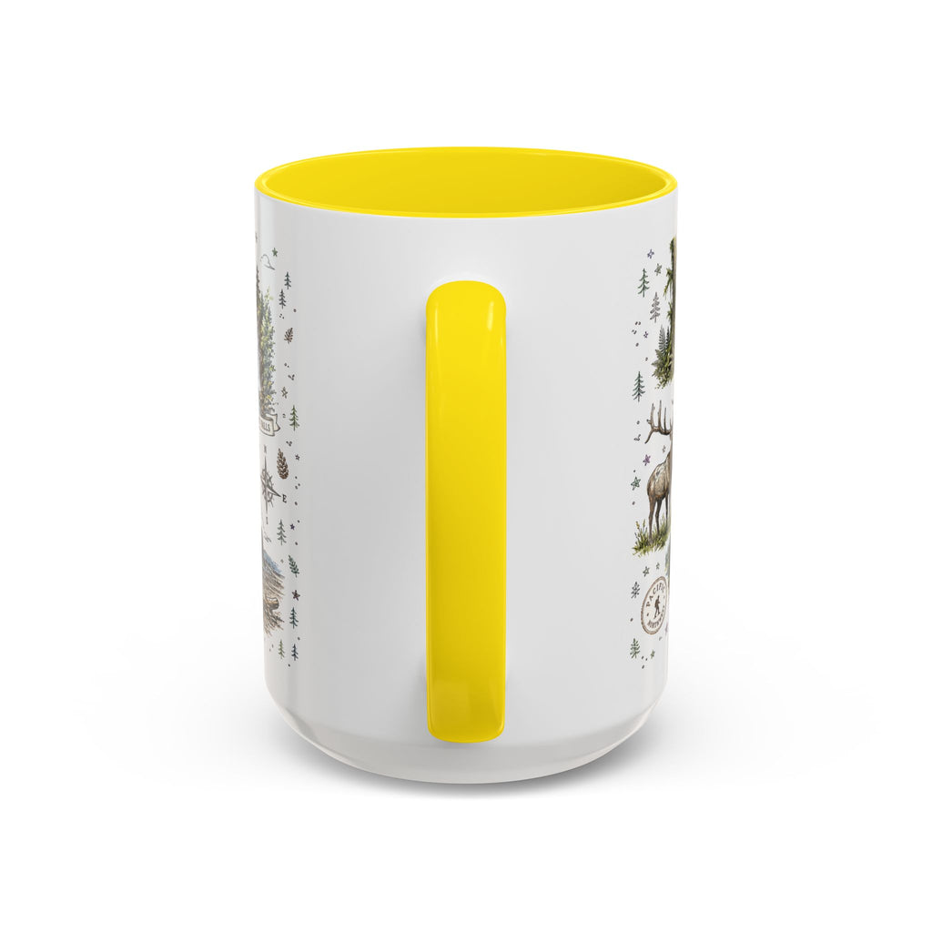 Olympic Coffee Mug | National Park Hiking Rainforest Gift | Accent Color Ceramic 11oz 15oz