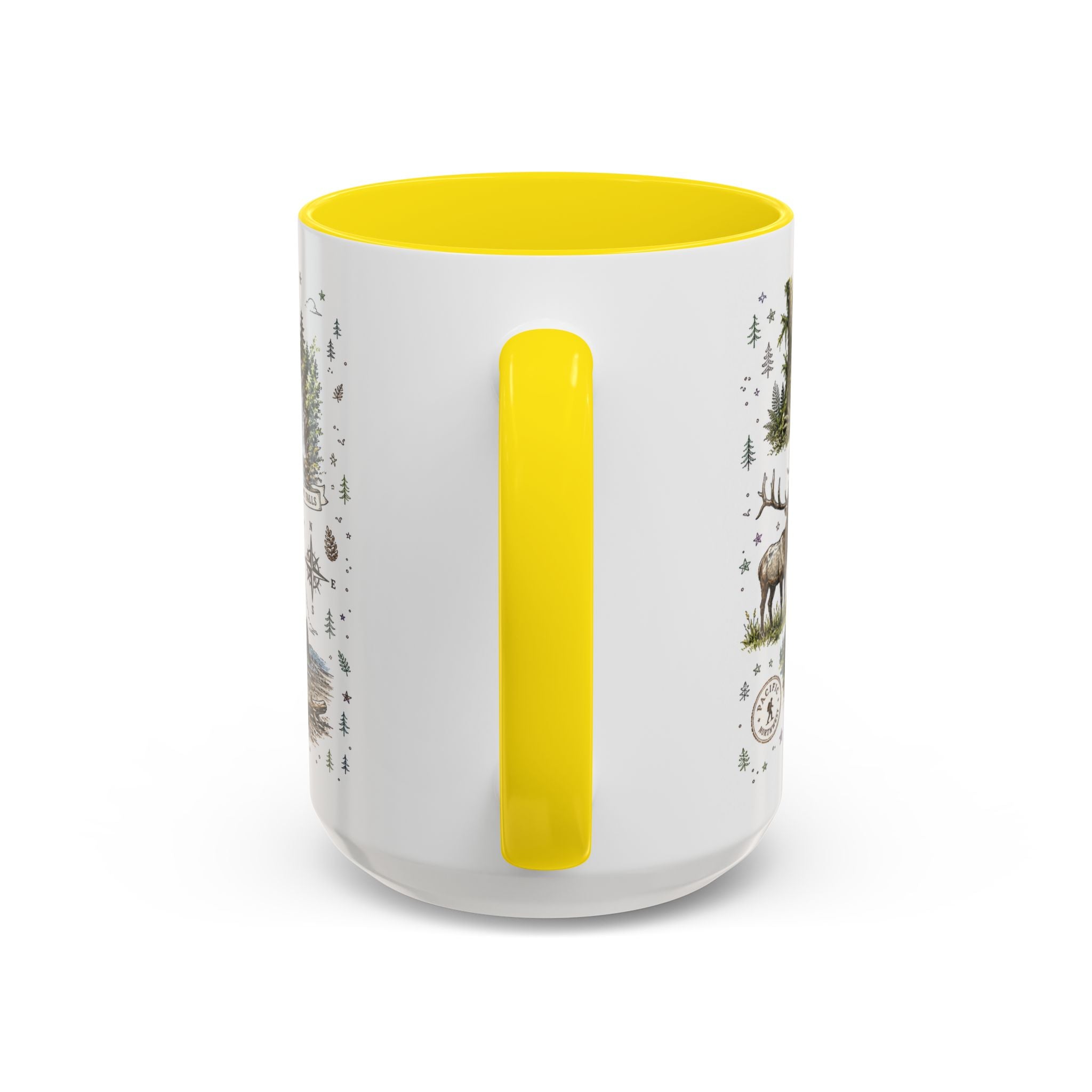 Olympic Coffee Mug | National Park Hiking Rainforest Gift | Accent Color Ceramic 11oz 15oz