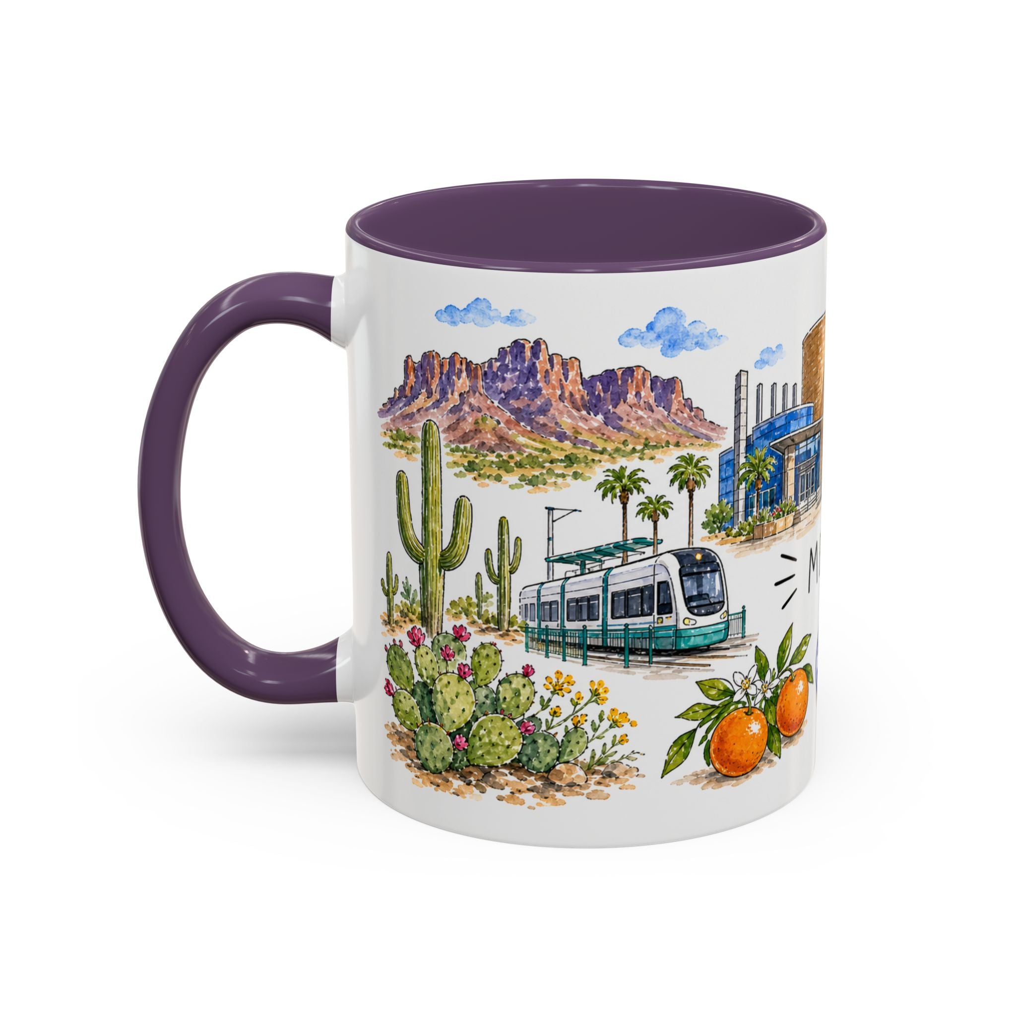 Mesa Illustrated Travel Mug | City Souvenir Accent Coffee Mug | 11oz 15oz Ceramic Cup