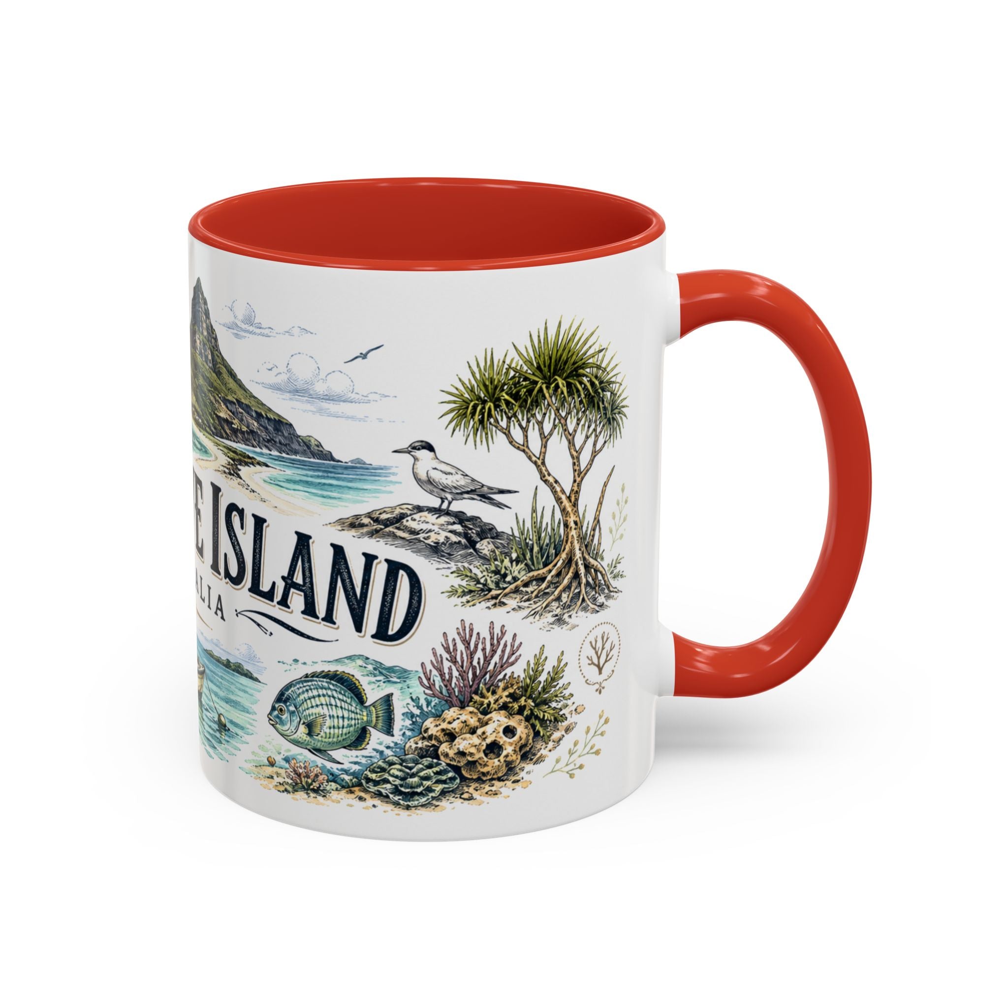 Lord Howe Island Mug, Australia Travel Souvenir, Bucket List Gift, Accent Ceramic Coffee Mug 11oz 15oz