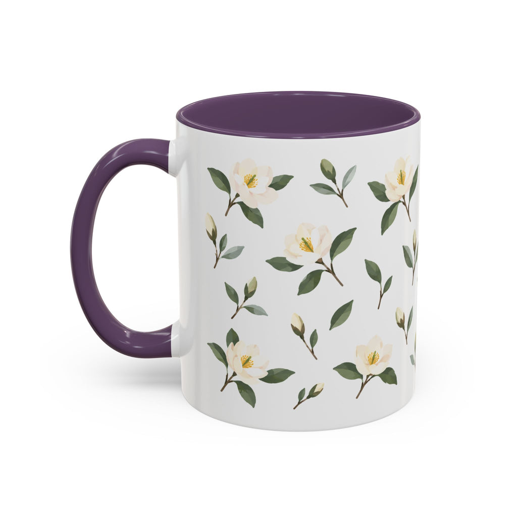 Georgia Sweetbay Magnolia Mug, State Flower Floral Coffee Cup, 11oz Botanical Gift