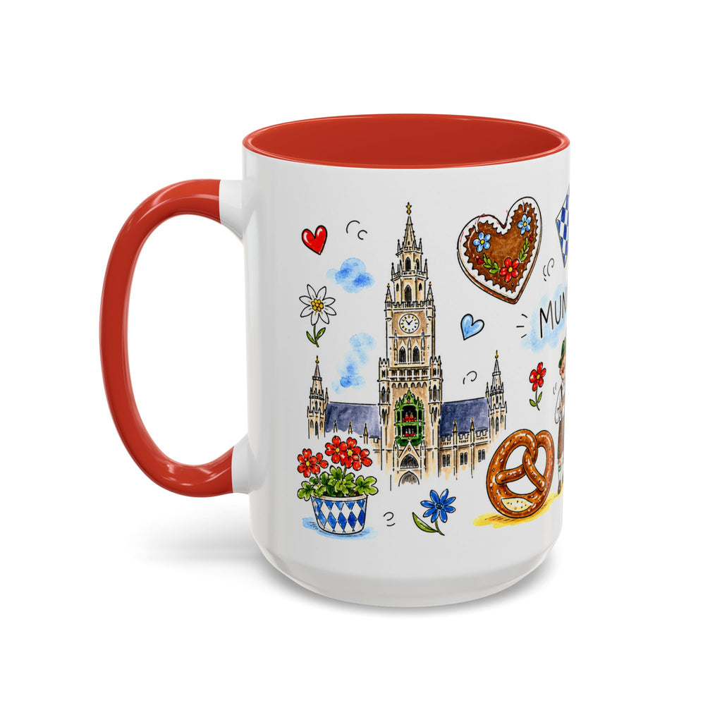 Munich Travel Mug | European City Souvenir Accent Coffee Mug | 11oz 15oz Ceramic Cup