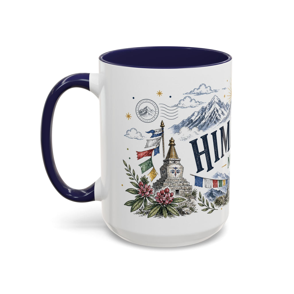 Himalaya Coffee Mug | Travel Destination Souvenir Gift | Accent Color Ceramic 11oz 15oz