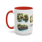 San Antonio Illustrated Travel Mug | City Souvenir Accent Coffee Mug | 11oz 15oz Ceramic Cup