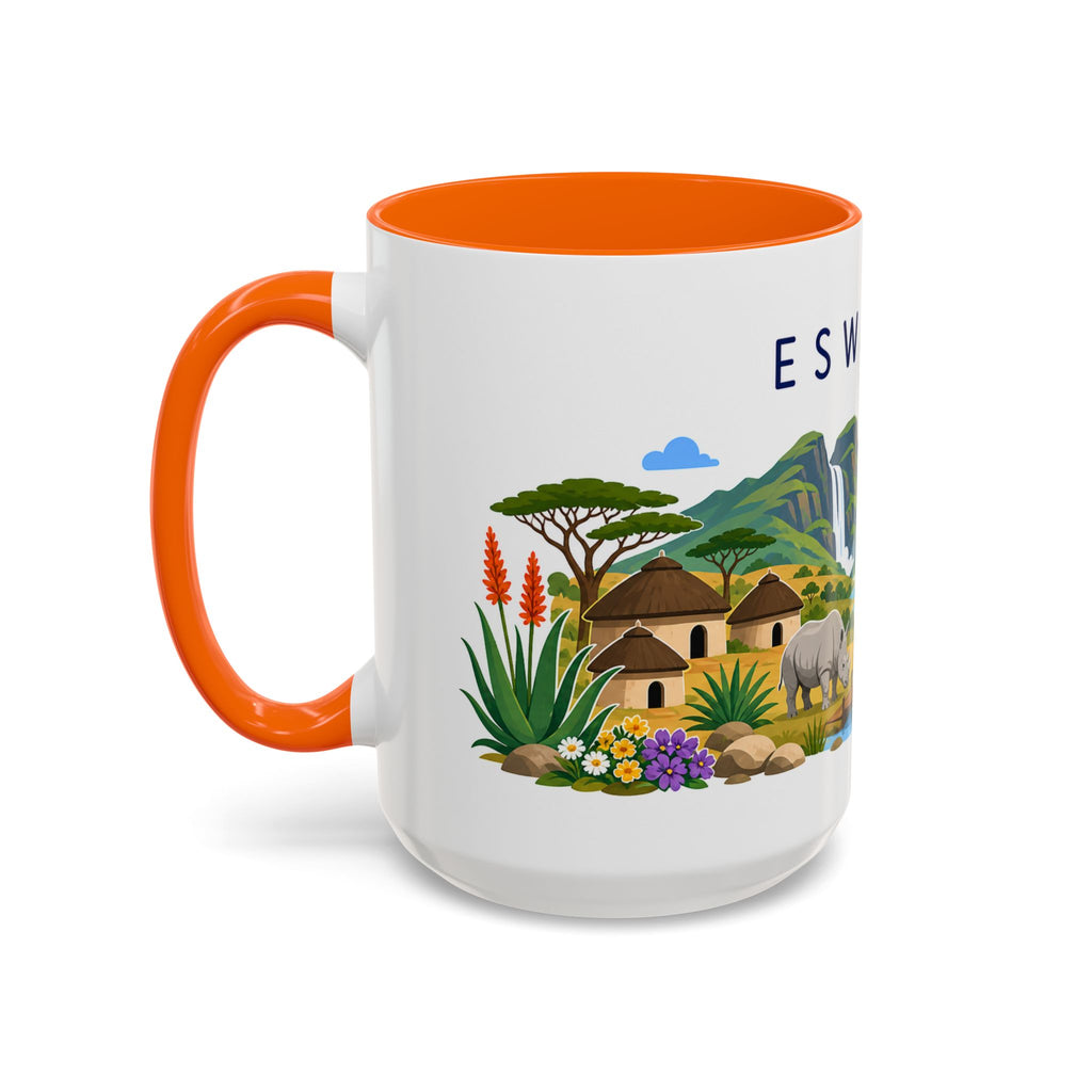 Eswatini Coffee Mug | Travel Souvenir Accent Mug | Country Gift Ceramic Cup 11oz 15oz