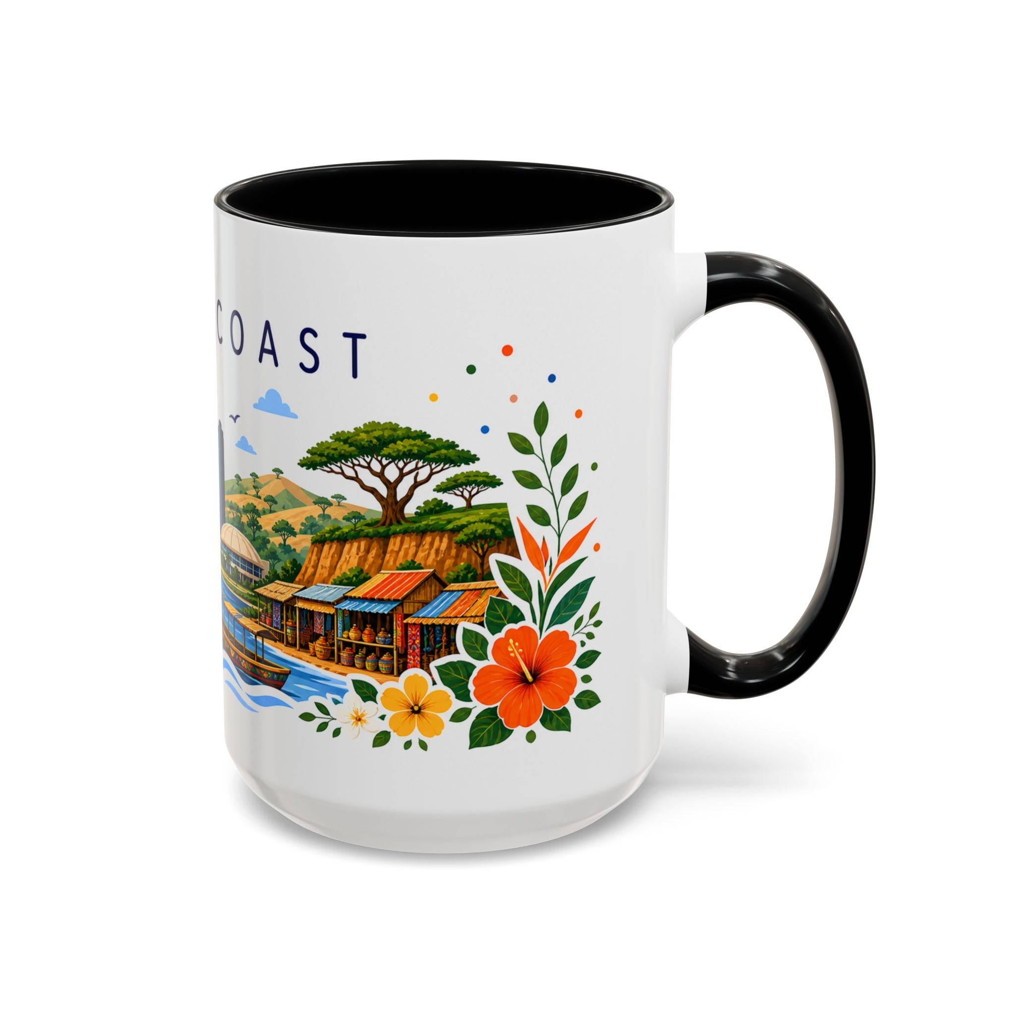 Ivory Coast Coffee Mug | Travel Souvenir Accent Mug | Place Gift Ceramic Cup 11oz 15oz