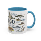 San Diego Coffee Mug | California Souvenir City Gift | Accent Color Ceramic 11oz 15oz