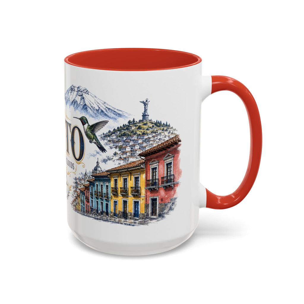 Quito Coffee Mug | Ecuador Travel Souvenir | Vintage Illustrated City Gift | 11 oz 15 oz Accent Mug
