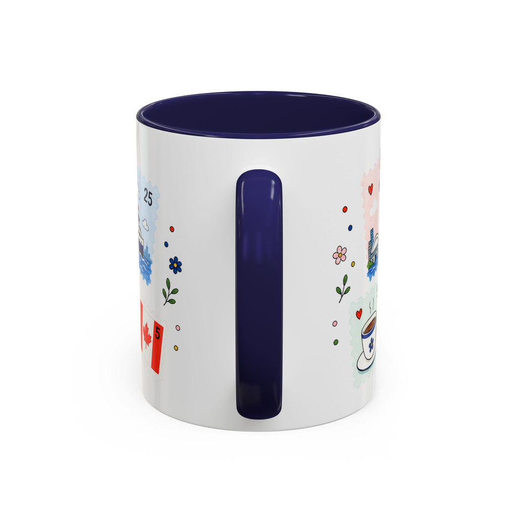 Toronto Coffee Mug | Postage Stamp Collage Mug | Travel Souvenir Accent Cup 11oz 15oz