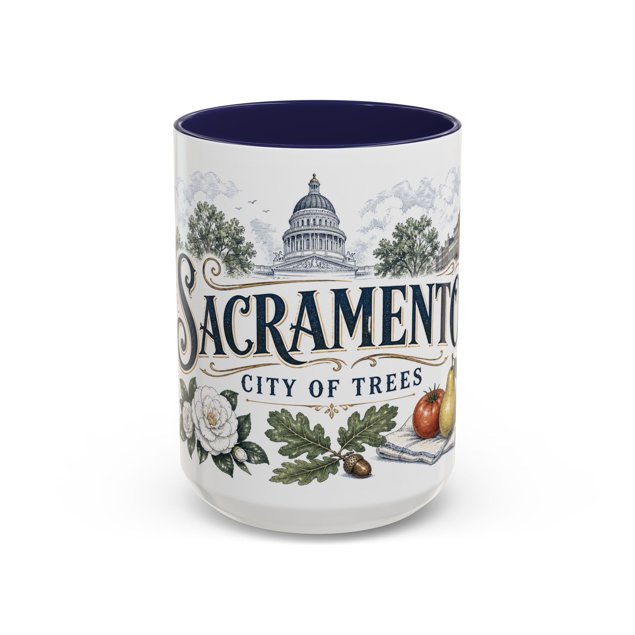 Sacramento Coffee Mug | United States Travel Souvenir | Vintage Illustrated City Gift | 11 oz 15 oz Accent Mug