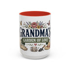 Grandma's Garden Of Love Coffee Mug | Gift From Grandkids | Accent Color Ceramic 11oz 15oz