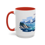 Glacier Bay National Park Coffee Mug | Solid Color Block Park Souvenir | 11oz 15oz Accent Mug