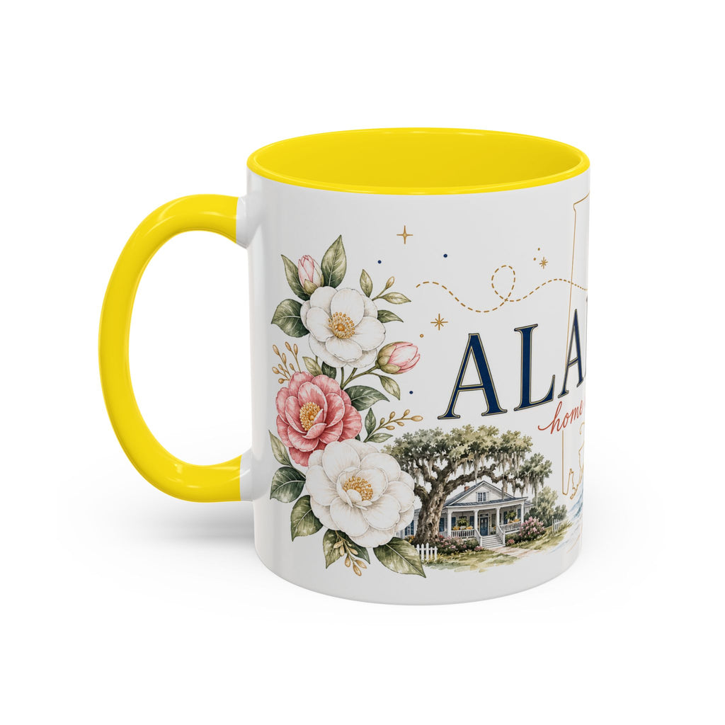 Alabama State Map Mug | Coastal Scenery, Botanical Accents, Homesick Gift