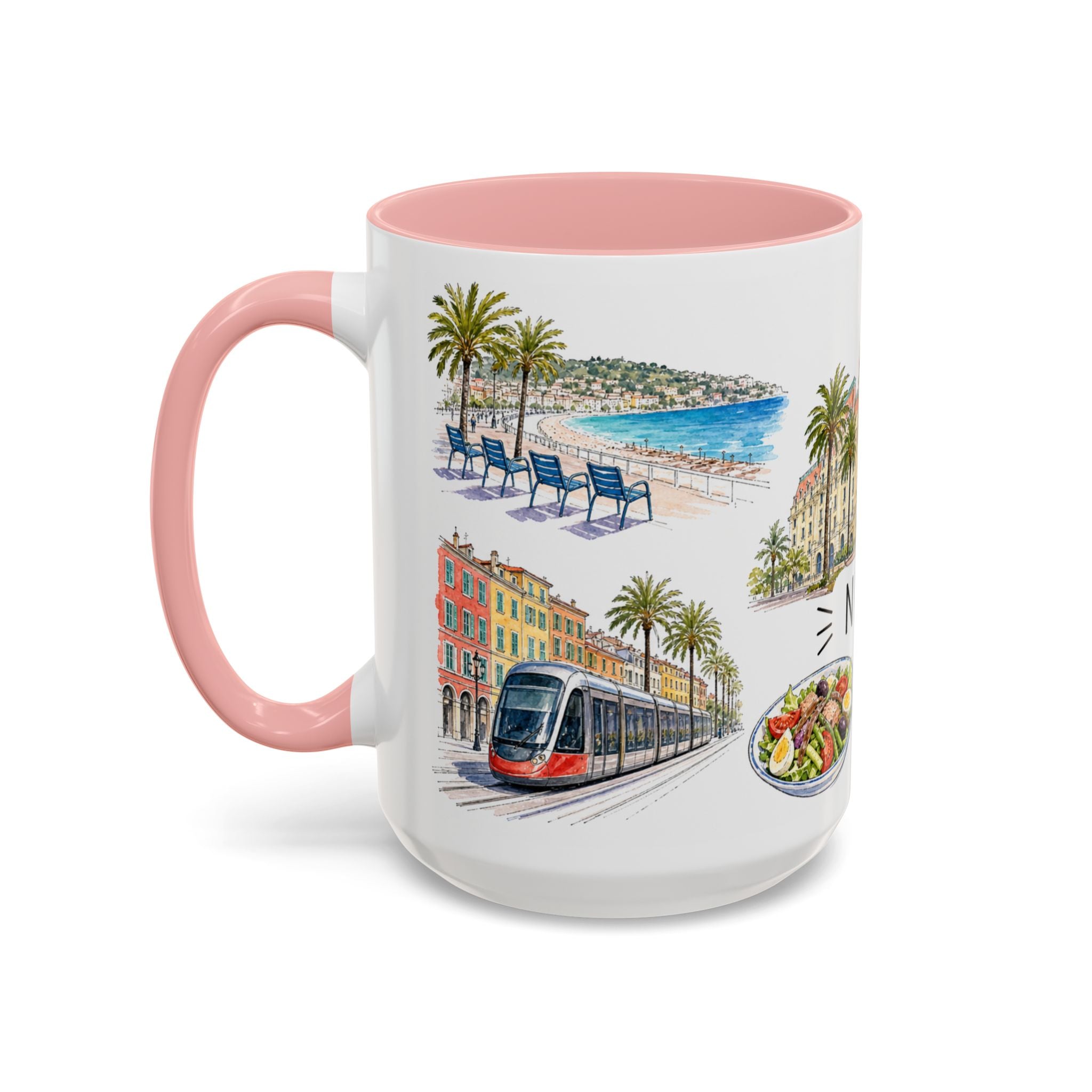Nice Illustrated Travel Mug | City Souvenir Accent Coffee Mug | 11oz 15oz Ceramic Cup