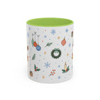 Christmas Ornament Mug | Snowflake Watercolor Holiday Gift | Accent Cup 11oz 15oz