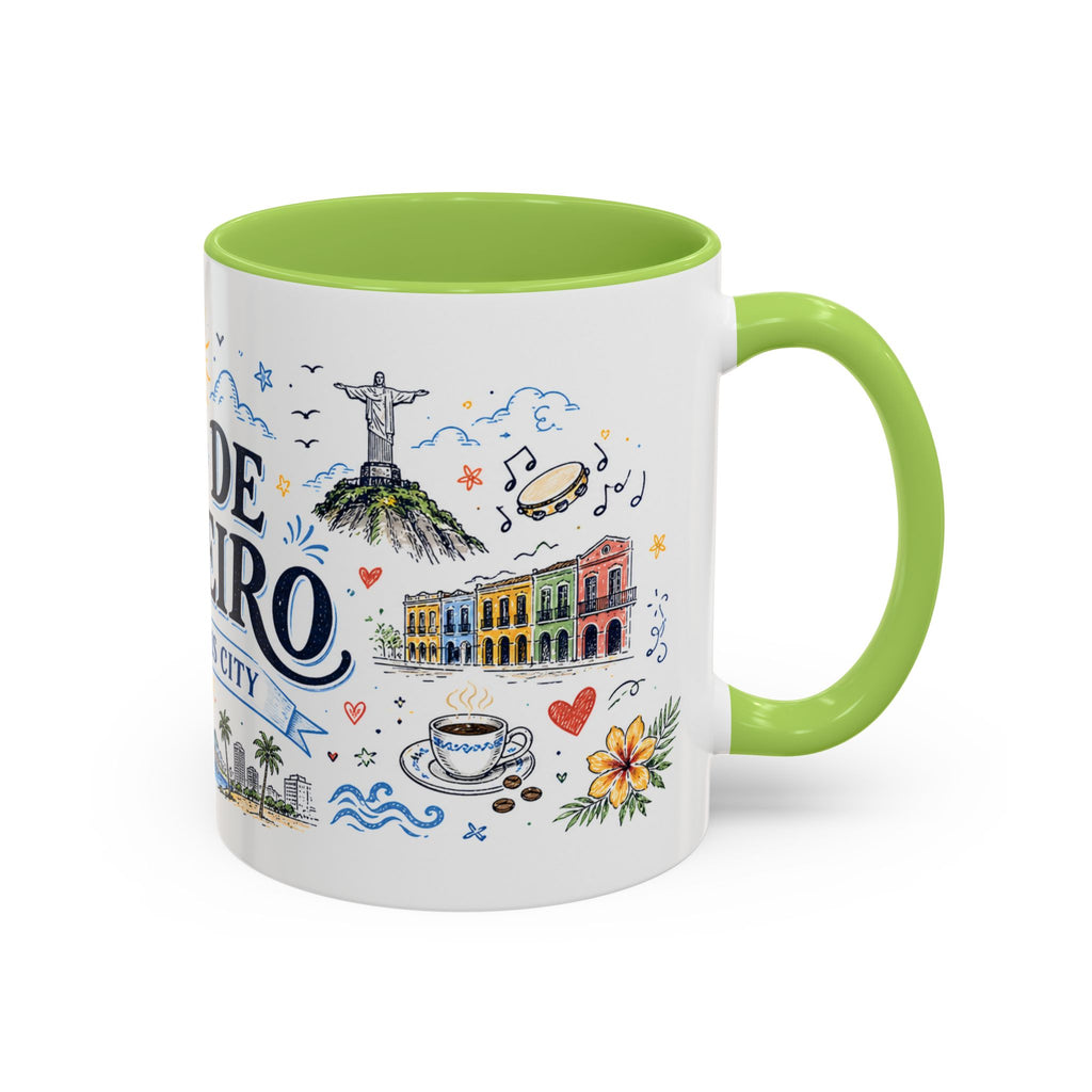 Rio de Janeiro Coffee Mug | Brazil Souvenir Travel Gift | Accent Color Ceramic 11oz 15oz