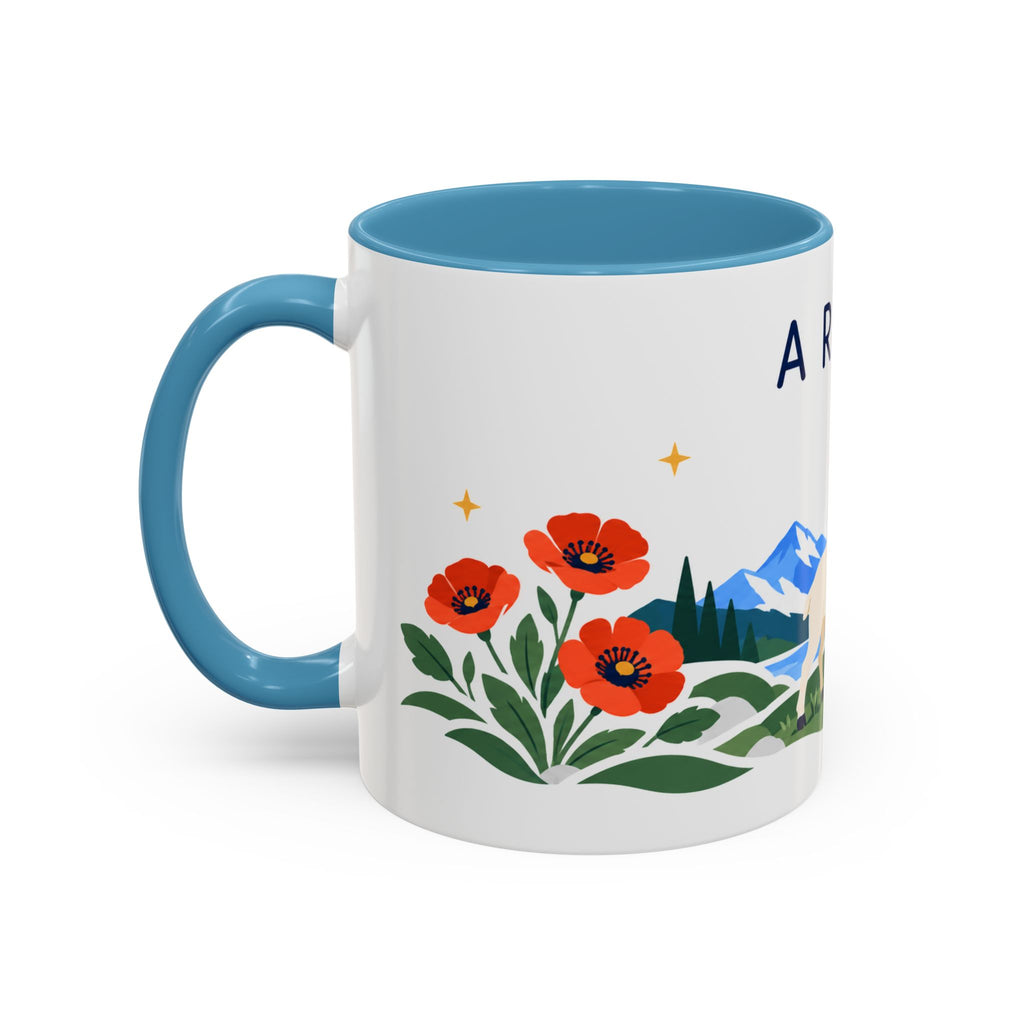 Aries Zodiac Coffee Mug | Ram and Floral Design | Astrology Birthday Gift | 11 oz 15 oz Ceramic Accent Mug