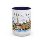 Belgium Coffee Mug | Travel Souvenir Accent Mug | Place Gift Ceramic Cup 11oz 15oz