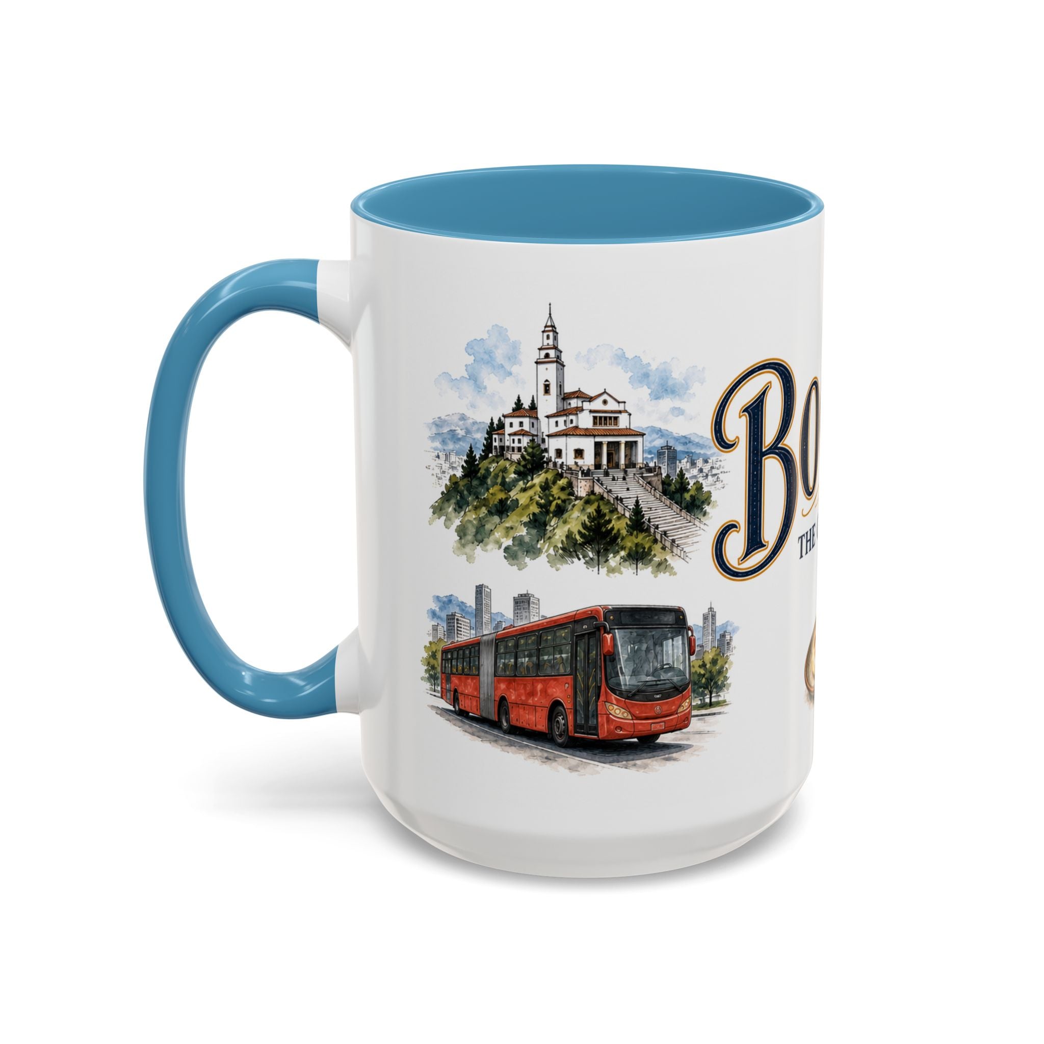 Bogota Coffee Mug | Colombia Travel Souvenir | Vintage Illustrated City Gift | 11 oz 15 oz Accent Mug