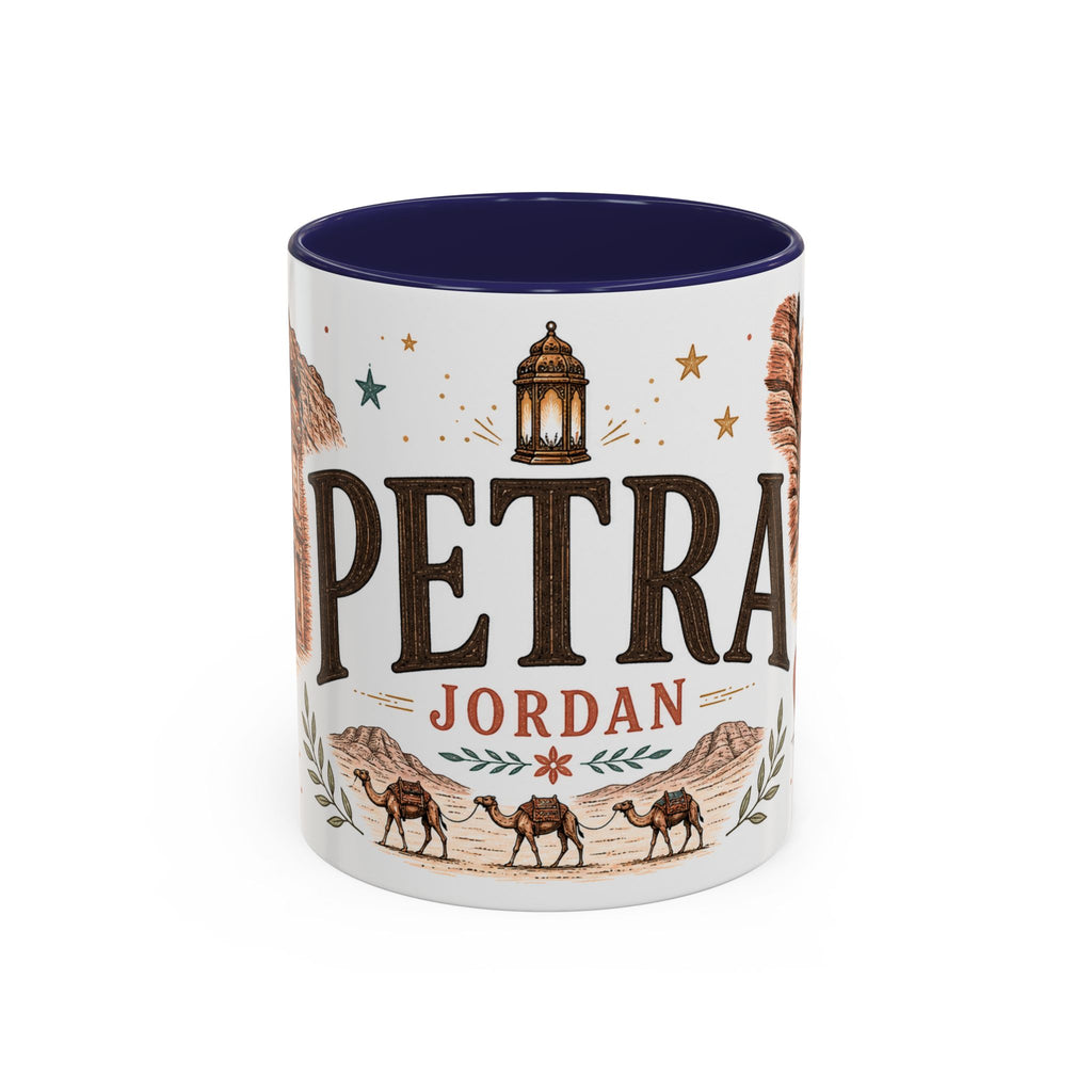 Petra Coffee Mug | Travel Destination Souvenir Gift | Accent Color Ceramic 11oz 15oz