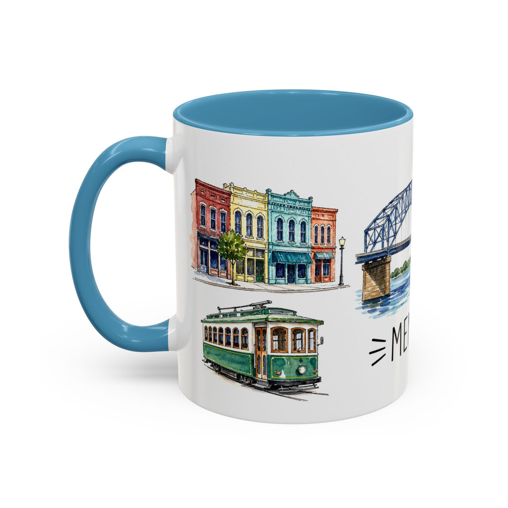 Memphis Illustrated Travel Mug | City Souvenir Accent Coffee Mug | 11oz 15oz Ceramic Cup