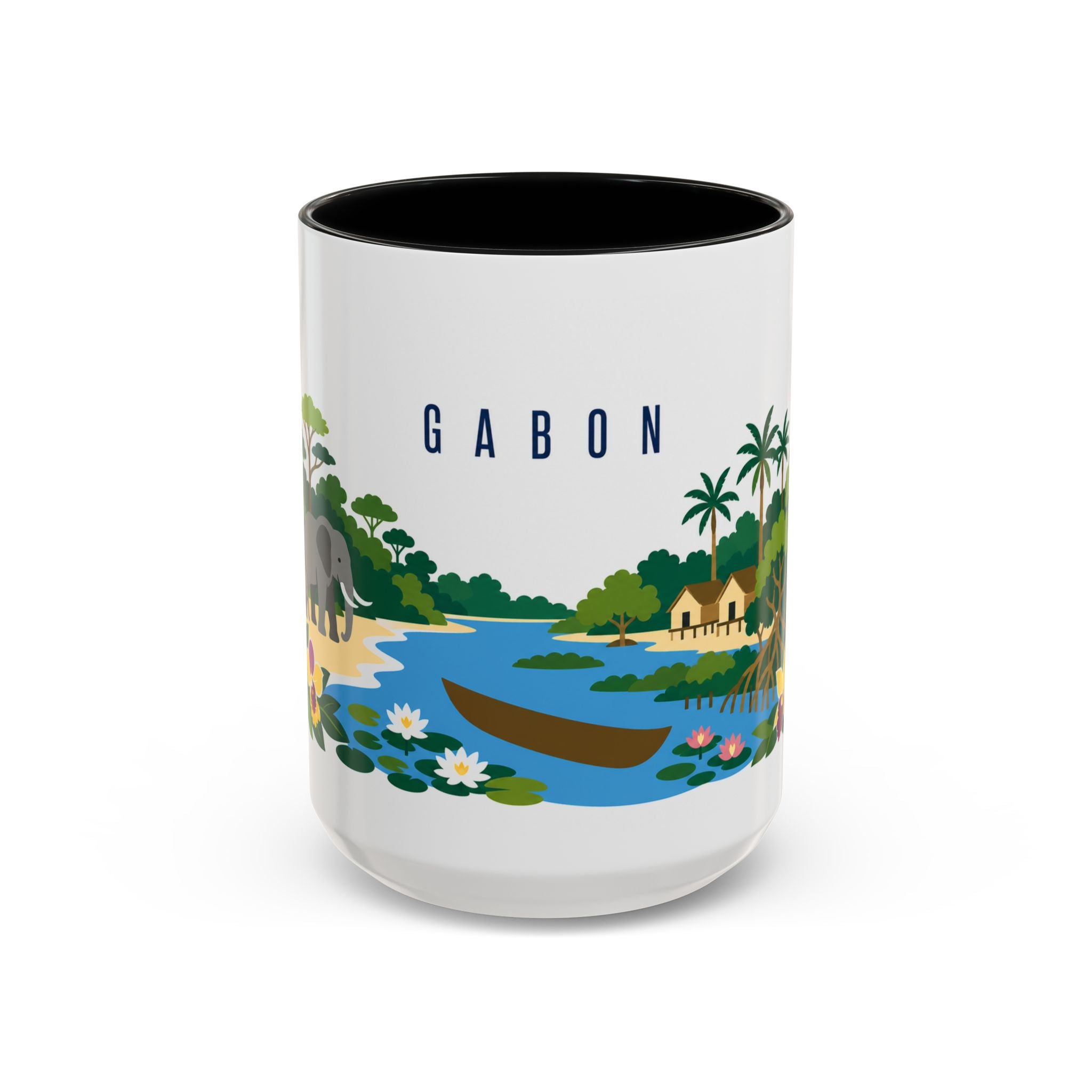 Gabon Coffee Mug | Travel Souvenir Accent Mug | Country Gift Ceramic Cup 11oz 15oz
