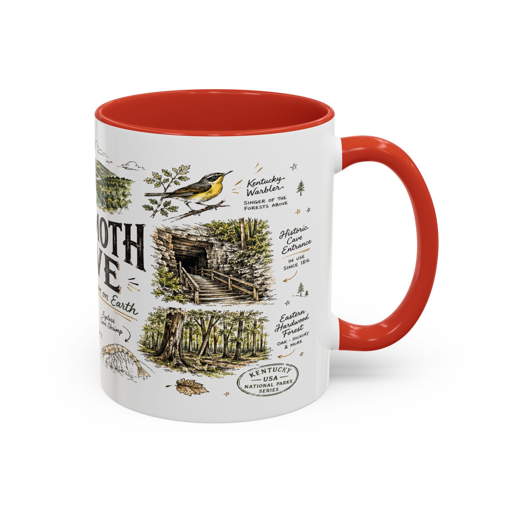 Mammoth Cave National Park Coffee Mug | Kentucky Cave Exploration Hiking Gift | Accent Color Ceramic 11oz 15oz