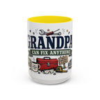 Grandpa Can Fix Anything Coffee Mug | Funny Gift From Grandkids | Accent Ceramic 11oz 15oz