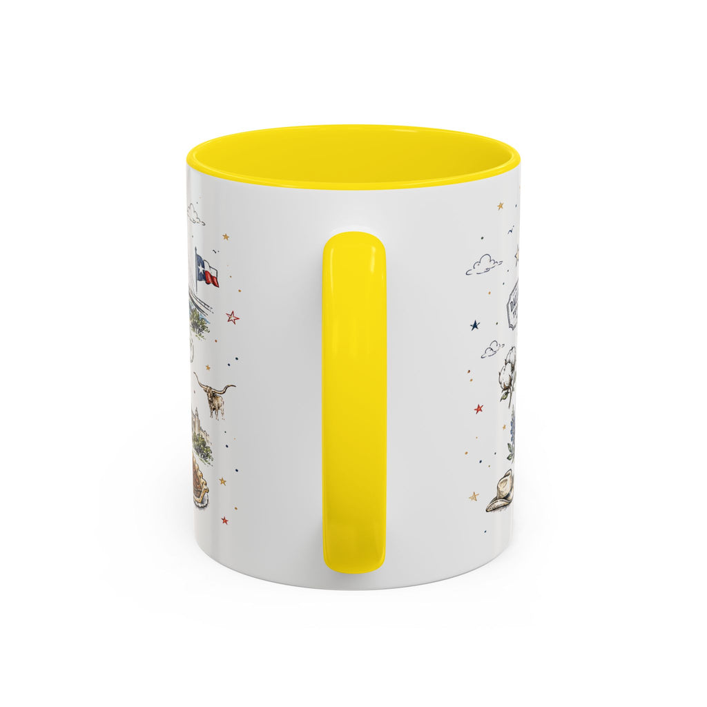 Dallas Coffee Mug | Texas Souvenir City Gift | Accent Color Ceramic 11oz 15oz
