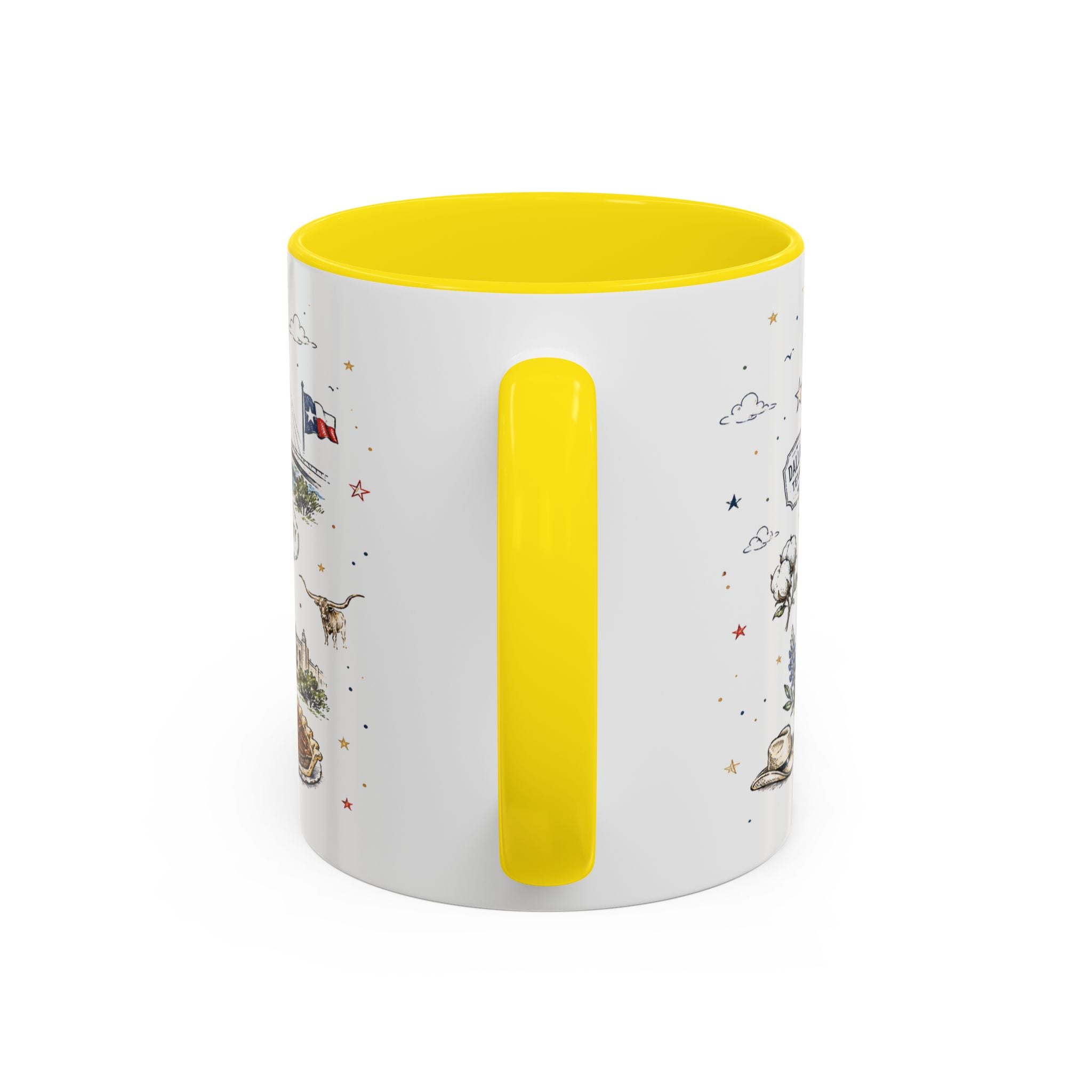 Dallas Coffee Mug | Texas Souvenir City Gift | Accent Color Ceramic 11oz 15oz