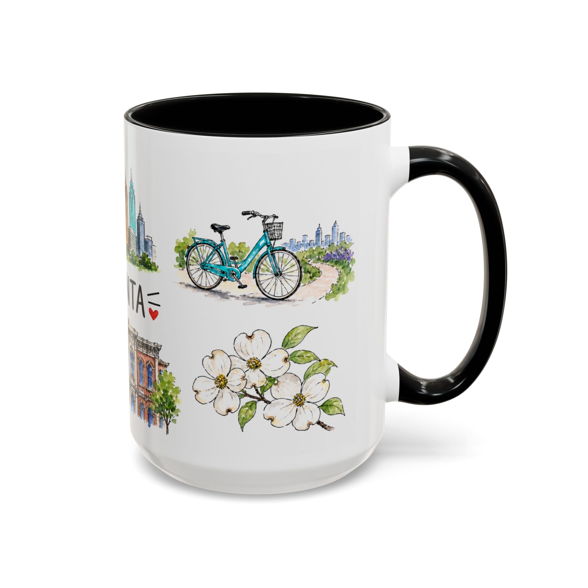 Atlanta Illustrated Travel Mug | City Souvenir Accent Coffee Mug | 11oz 15oz Ceramic Cup